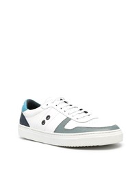 weiße und blaue Leder niedrige Sneakers von Ron Dorff