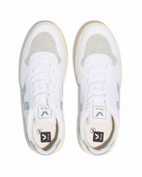 weiße und blaue Leder niedrige Sneakers von Veja