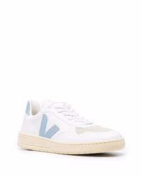 weiße und blaue Leder niedrige Sneakers von Veja