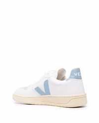 weiße und blaue Leder niedrige Sneakers von Veja