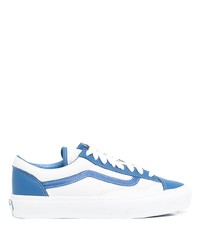 weiße und blaue Leder niedrige Sneakers von Vans