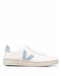 weiße und blaue Leder niedrige Sneakers von Veja