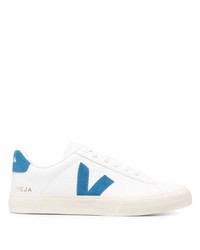 weiße und blaue Leder niedrige Sneakers von Veja