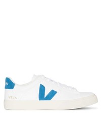 weiße und blaue Leder niedrige Sneakers von Veja