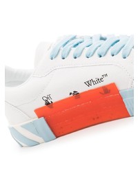 weiße und blaue Leder niedrige Sneakers von Off-White