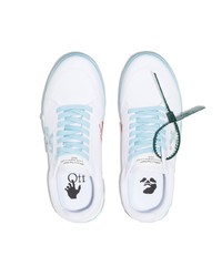 weiße und blaue Leder niedrige Sneakers von Off-White