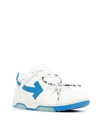 weiße und blaue Leder niedrige Sneakers von Off-White