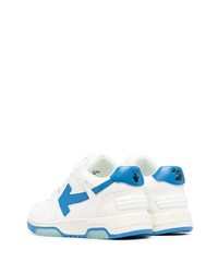 weiße und blaue Leder niedrige Sneakers von Off-White