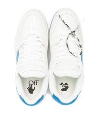 weiße und blaue Leder niedrige Sneakers von Off-White