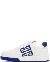 weiße und blaue Leder niedrige Sneakers von Givenchy