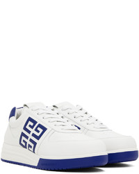 weiße und blaue Leder niedrige Sneakers von Givenchy