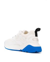 weiße und blaue Leder Sportschuhe von Stella McCartney