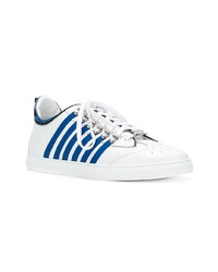 weiße und blaue niedrige Sneakers von DSQUARED2