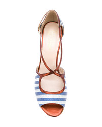 weiße und blaue Sandaletten von Lenora