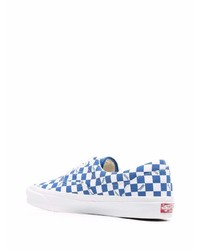 weiße und blaue Segeltuch niedrige Sneakers mit Karomuster von Vans