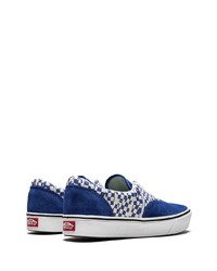 weiße und blaue Segeltuch niedrige Sneakers mit Karomuster von Vans