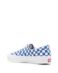 weiße und blaue Segeltuch niedrige Sneakers mit Karomuster von Vans