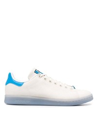 weiße und blaue Segeltuch niedrige Sneakers von adidas