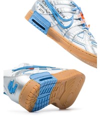 weiße und blaue Segeltuch niedrige Sneakers von Nike X Off-White