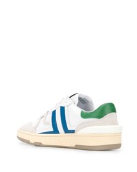 weiße und blaue Segeltuch niedrige Sneakers von Lanvin