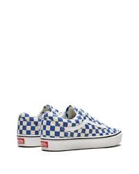 weiße und blaue Segeltuch niedrige Sneakers von Vans