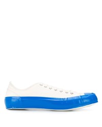 weiße und blaue Segeltuch niedrige Sneakers von Comme Des Garcons SHIRT