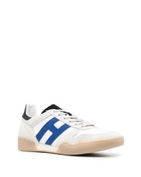 weiße und blaue Segeltuch niedrige Sneakers von Hogan