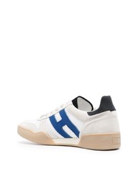 weiße und blaue Segeltuch niedrige Sneakers von Hogan