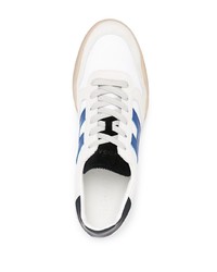 weiße und blaue Segeltuch niedrige Sneakers von Hogan