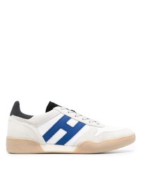 weiße und blaue Segeltuch niedrige Sneakers von Hogan