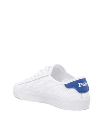 weiße und blaue Segeltuch niedrige Sneakers von Polo Ralph Lauren