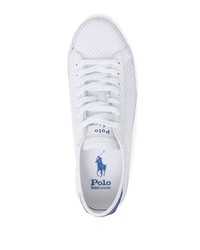 weiße und blaue Segeltuch niedrige Sneakers von Polo Ralph Lauren