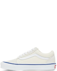 weiße und blaue Segeltuch niedrige Sneakers von Vans