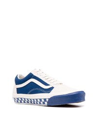 weiße und blaue Segeltuch niedrige Sneakers von Vans