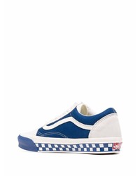 weiße und blaue Segeltuch niedrige Sneakers von Vans