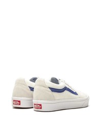 weiße und blaue Segeltuch niedrige Sneakers von Vans