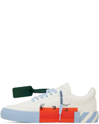 weiße und blaue Segeltuch niedrige Sneakers von Off-White