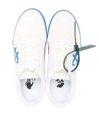 weiße und blaue Segeltuch niedrige Sneakers von Off-White