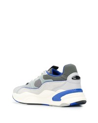 weiße und blaue Sportschuhe von Puma