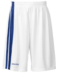 weiße und blaue vertikal gestreifte Sportshorts von Spalding