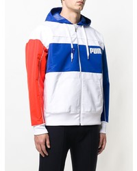 weiße und blaue Windjacke von Puma