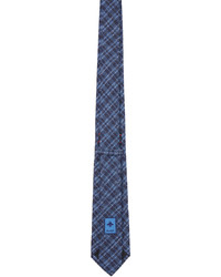 weiße und blaue Wollkrawatte mit Karomuster von Gucci