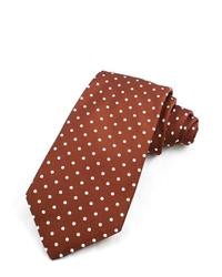 weiße und braune gepunktete Krawatte
