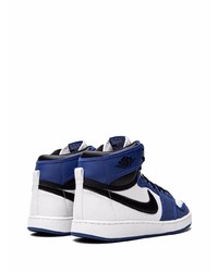 weiße und dunkelblaue hohe Sneakers aus Leder von Jordan