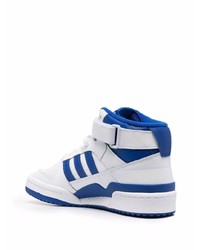 weiße und dunkelblaue hohe Sneakers aus Leder von adidas