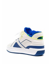 weiße und dunkelblaue hohe Sneakers aus Leder von Just Don