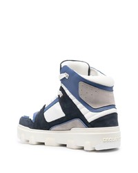 weiße und dunkelblaue hohe Sneakers aus Leder von DSQUARED2