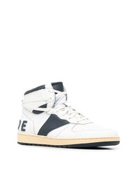 weiße und dunkelblaue hohe Sneakers aus Leder von Rhude