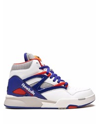 weiße und dunkelblaue hohe Sneakers aus Leder von Reebok