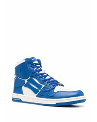 weiße und dunkelblaue hohe Sneakers aus Leder von Amiri